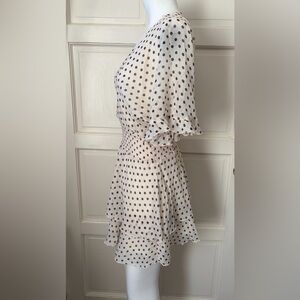 Zara Cream and Black Polka Dot Dress